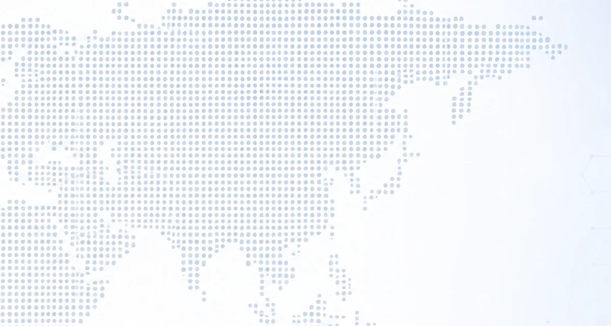 Dotted world map focused on BYGVITA sourcing corridors across the Middle East and Asia